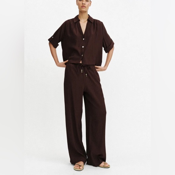 Zara Pants - Zara set ( top and bottom ) Dark Brown